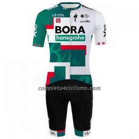 Completo Maglia + Pantaloncino con bretelle 2022 Tour de France BORA-Hansgrohe Manica Corta Bianco